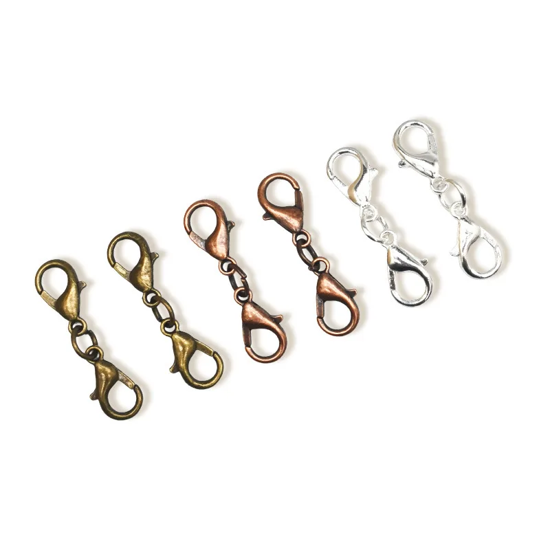 

100 Pcs/pack Multicolor Electroplated Alloy Double-headed Lobster Clasp Diy Handmade Jewelry Materials Accessories Wholesale