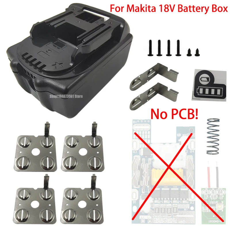 Elektrowerkzeug-Zubehör für Makita 18 V Lithium-Batterie, Kunststoffgehäuse, Aufbewahrungsbox, BL1850, BL1830, Gehäuse, Nickelstreifen, Schraube – Detail 6