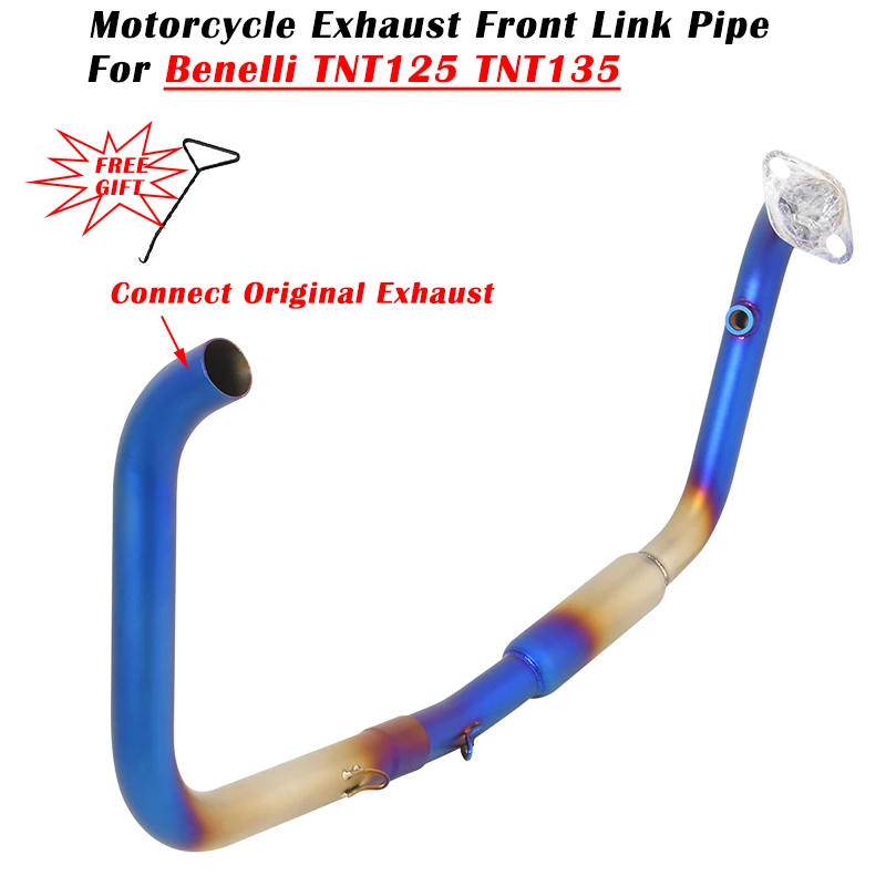 Slip On For TNT125 TNT 125 Motorcycle Exhaust System Modified Escape Stainless Front Link Pipe Connect Original Moto Muffler