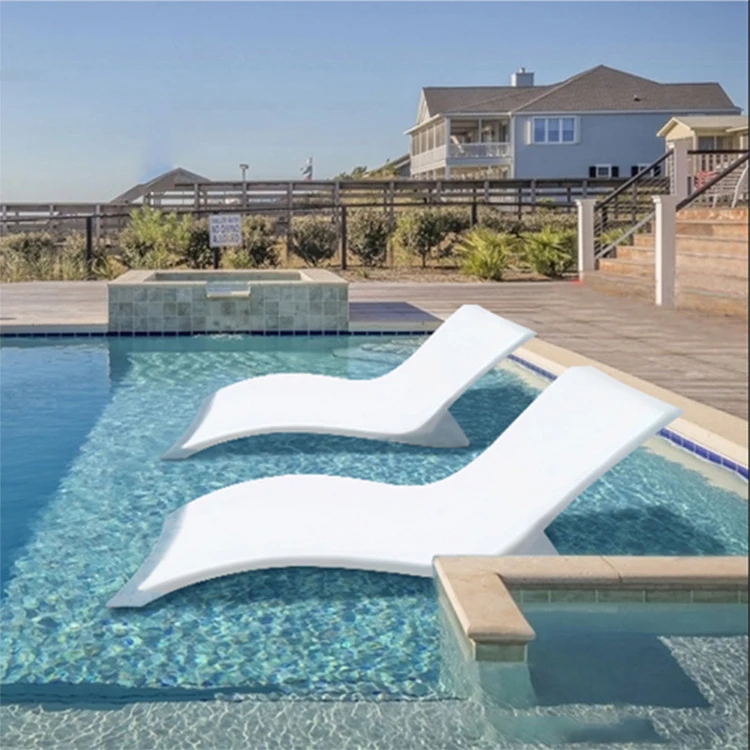 كرسي الشاطئ كرسي الشاطئ في الهواء الطلق الألياف الزجاجية الأبيض كرسي الشاطئ لحمام السباحة #3