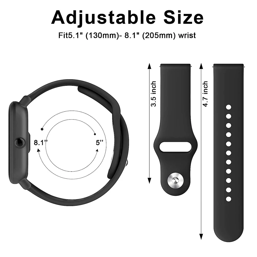 20mm pasek silikonowy pętli dla Huami Amazfit Bip 3 S U Lite Pro sport zegarek pasek korea dla Amazfit GTS 4 3 2 2e Mini GTR 42mm