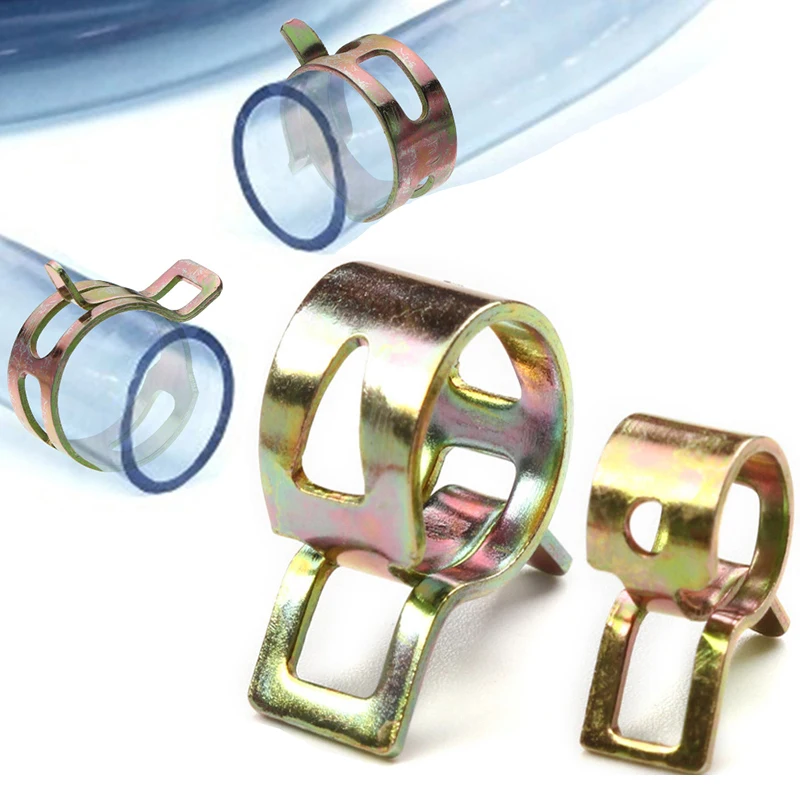 10/20PCS Hose Clamps Spring Band Fuel Hose Clips Pipe Clamp Reusable Clamp 6/7/8/9/10/11/12/13/14/15/16/17/18/19/20mm Wood Clamp