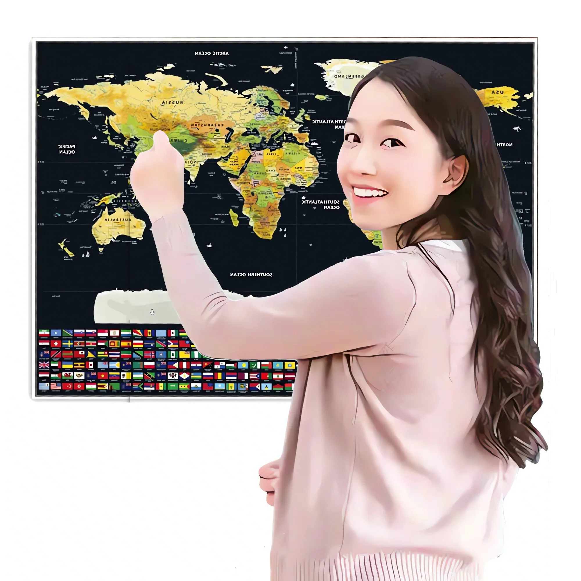 Best selling DIY Scratch Mæp Poster Scratch Off Foil Layer Travel Tracker World Geography Home Decor Birthday Christmas Gift