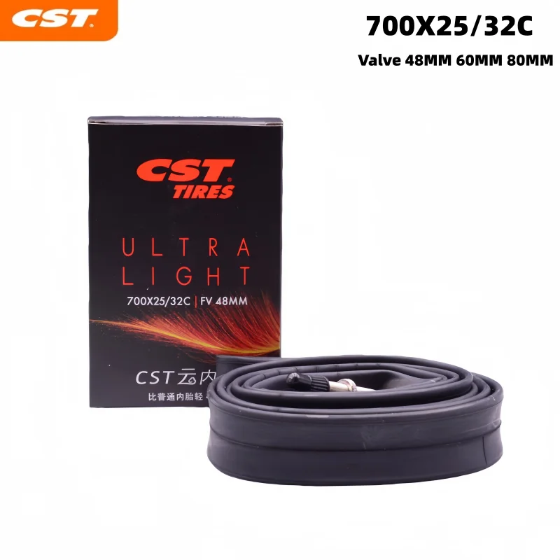 CST Grind Fiets Binnenband 700C Racefiets Ultra Lichte Rubberen Buizen 700X25-32C Presta Ventiel 48MM 60MM 80MM