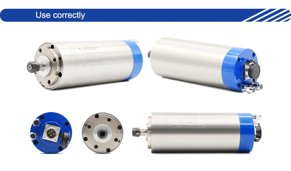 G-Penny 1,5 kW ER11 80 mm wassergekühlter Spindelmotor, 4 Lager, 24.000 U/min, 0,01 mm Genauigkeit, CNC-Holzbearbeitung, Fräsen, Gravieren – Detail 8