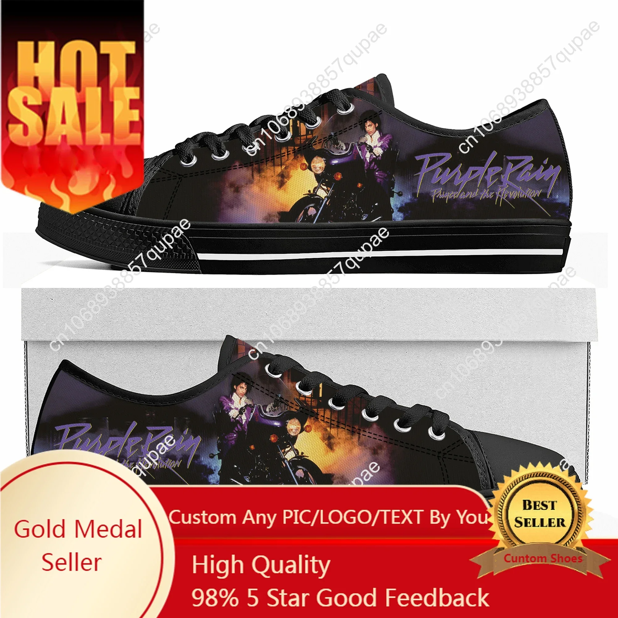 

Prince Rogers Nelson Purple Rain Low Top High Quality Sneakers Men Women Teenager Canvas Sneaker Casual Couple Shoes Custom Shoe