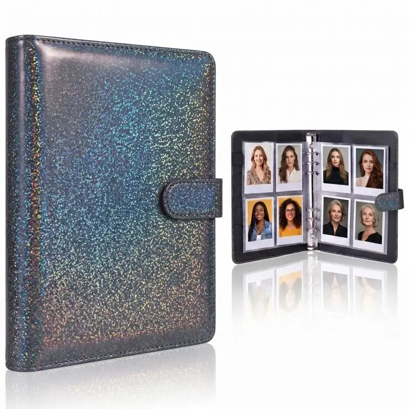 A5 6 Ring Photocard Binder Soft PU Leather 4‑Pocket Sleeves Loose‑Leaf Photo Album Collecting Book Card Organizer