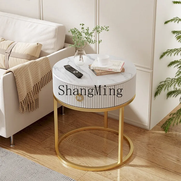 SM new good-looking round small coffee table living room home sofa rock slab edge few bedrooms with drawers bedside table