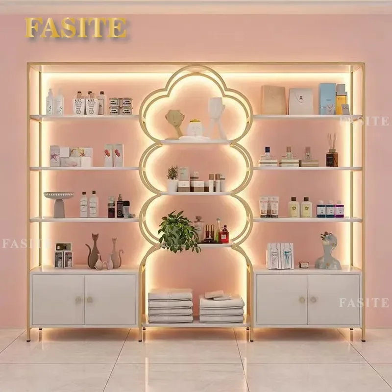 For Beauty Product Display Cabinet Cosmetics Nail Art Hair Rack Skin Care Shelf Gift Storage Organizer Stand