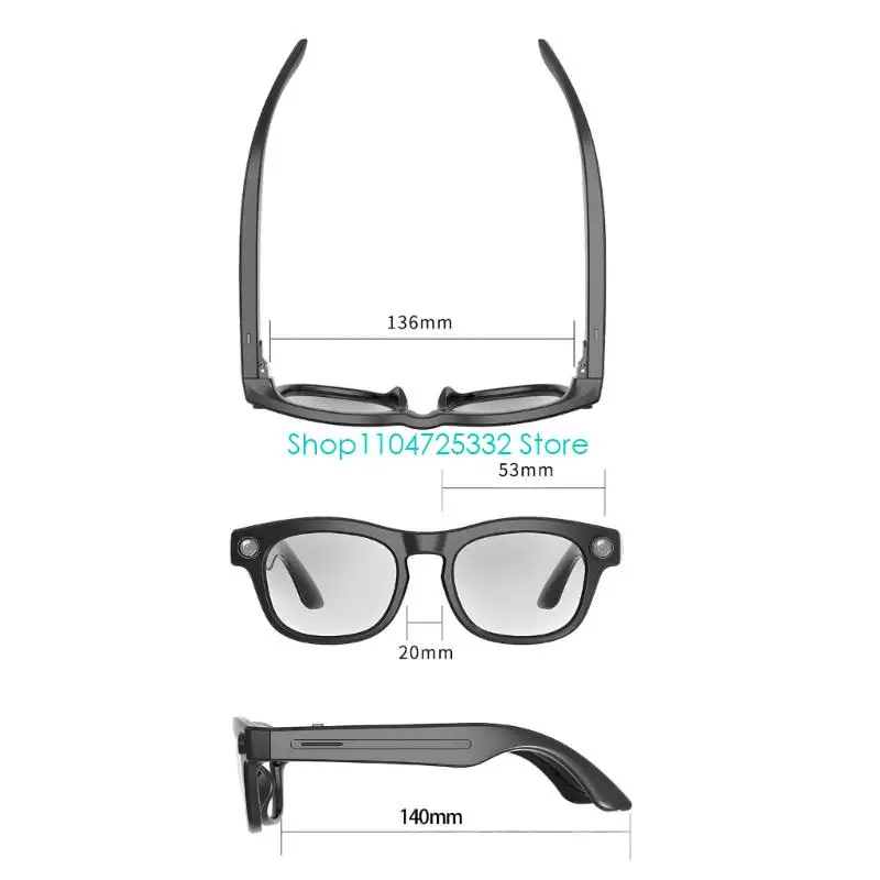 P5EA AI 파워 안경 음성, 인체공학적 ABS 프레임 무선 소형 안경 선물