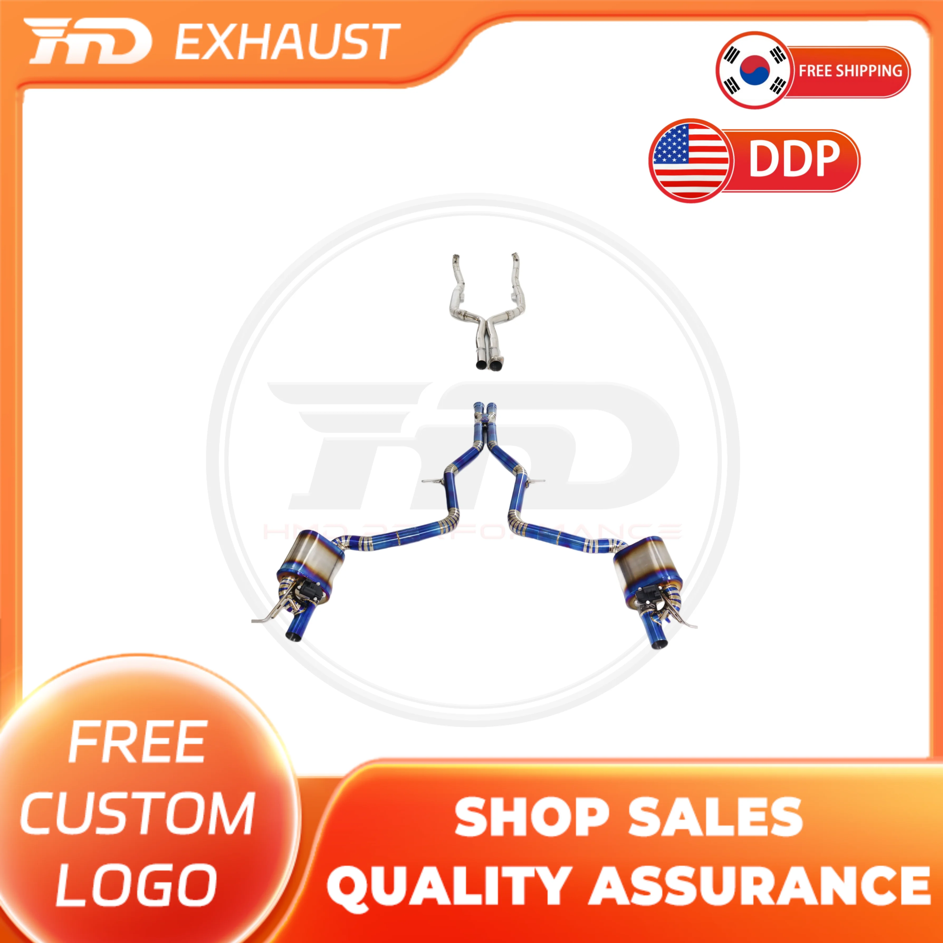 

HMD Hot sale Titanium alloy Exhaust System Performance full exhaust Catback for Mercedes Benz AMG E63 W211 Muffler With Valve