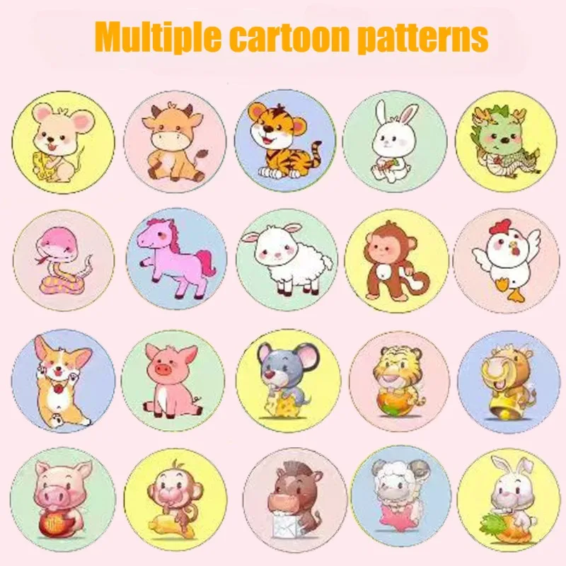 50Pcs 100Pcs 120Pcs/Set Band Aid Cartoon/Solid Color Round Plasters for Vaccination Patch Wound Dressing Adhesive Bandages