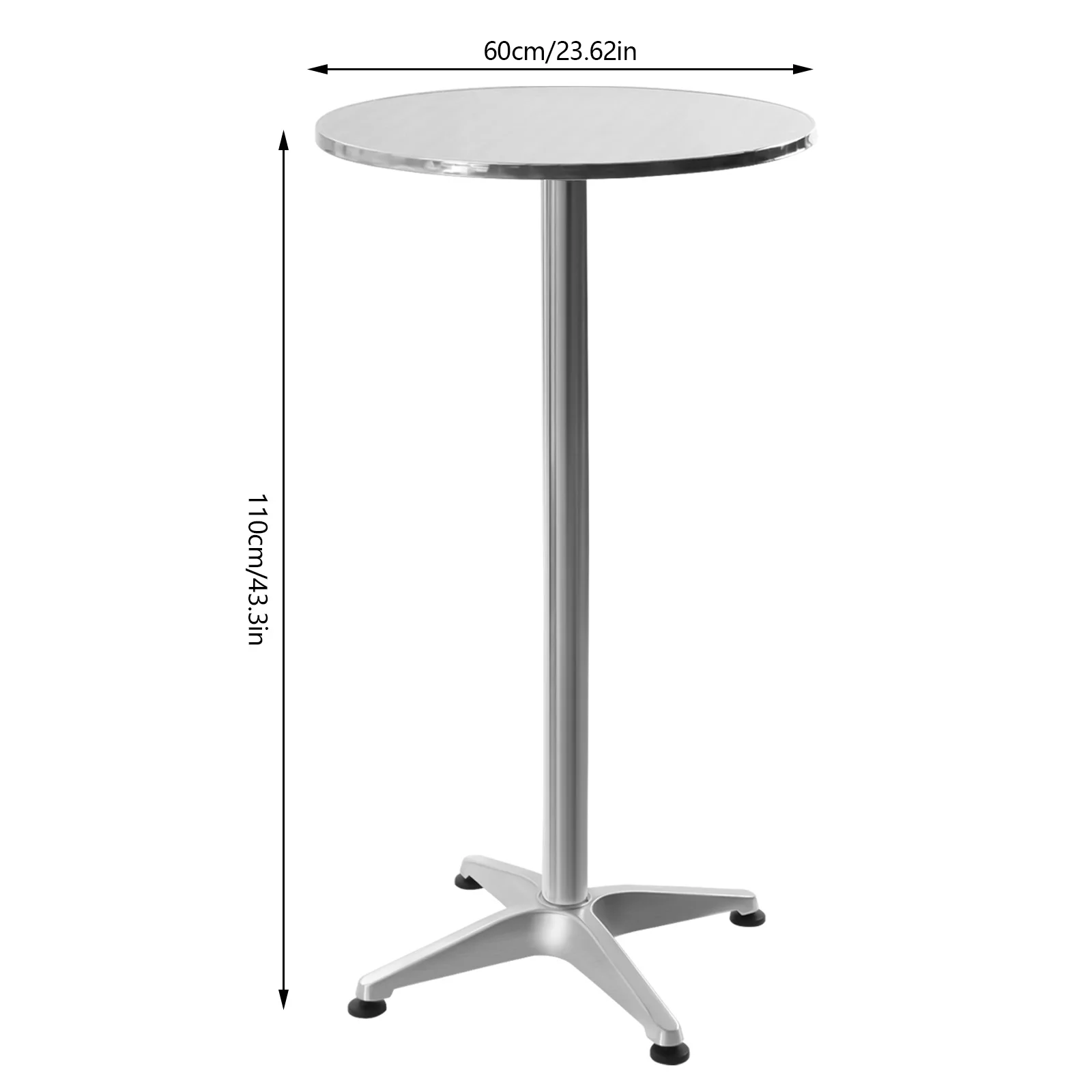 Modern Round Pub Bar Table Stainless Steel Aluminum Outdoor Indoor Cocktail Bar Table Furniture for Home Restaurants Cafes