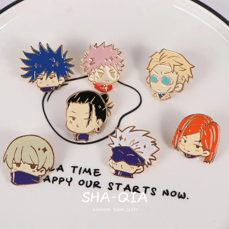 New Jujutsu Kaisen Satoru Gojo Getou Suguru Nanami Kento Badge Anime Peripheral Cute Cartoon Brooch Kawaii Collection Goods