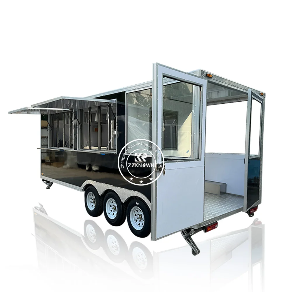 2024 Most Popular BBQ Food Trailer Street Food Trailer With Equipment Concession Food Trailer With Porch