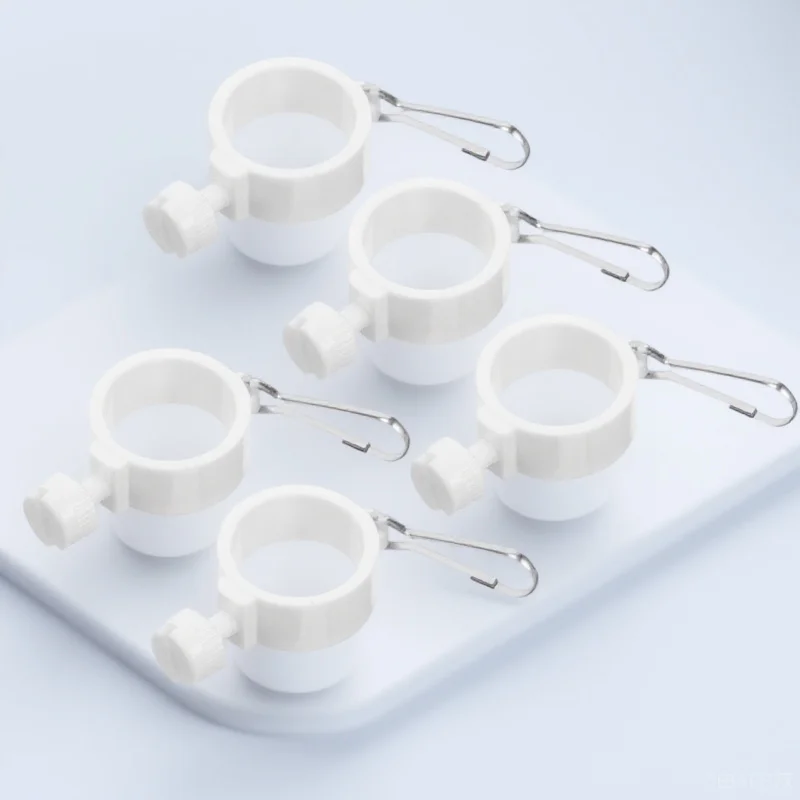 

5pcs Flagpole Rotating Rings Clips Aluminum Alloy Durable Plastic Small Flags White Mounting Retaining flag pole rings flag