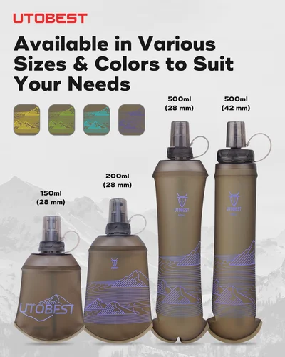 Imagen 2 del producto UTOBEST UTR219 150ml/200ml/500ml matraz blando plegable TPU botella de agua hervidor para correr para senderismo al aire libre correr ciclismo