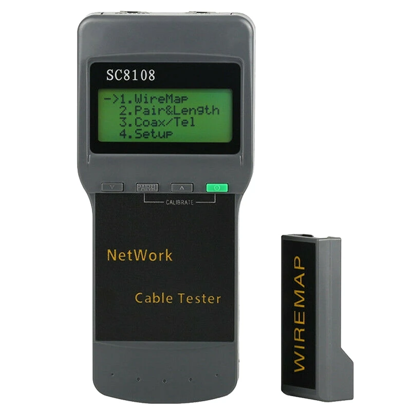 SC8108 LCD Network Tester Meter RJ45 Cat5e Cat6 UTP LAN Phone Cable Tester RJ11 Cable Meter With LCD Display