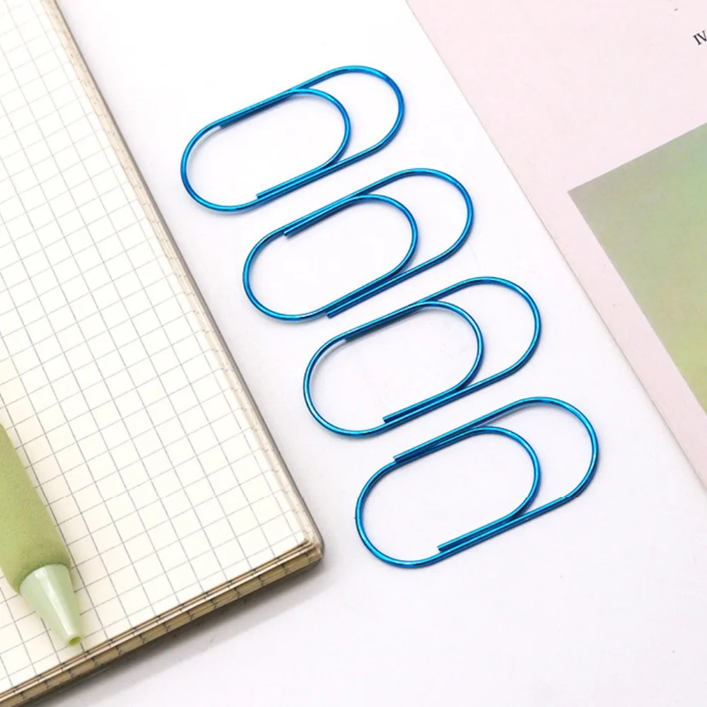 

10pcs Stationery Large Wide Paper Clips Durable Simple Large Size Paper Clips 50mm Rose Gold Kawaii Photo Paper Clip Decorative