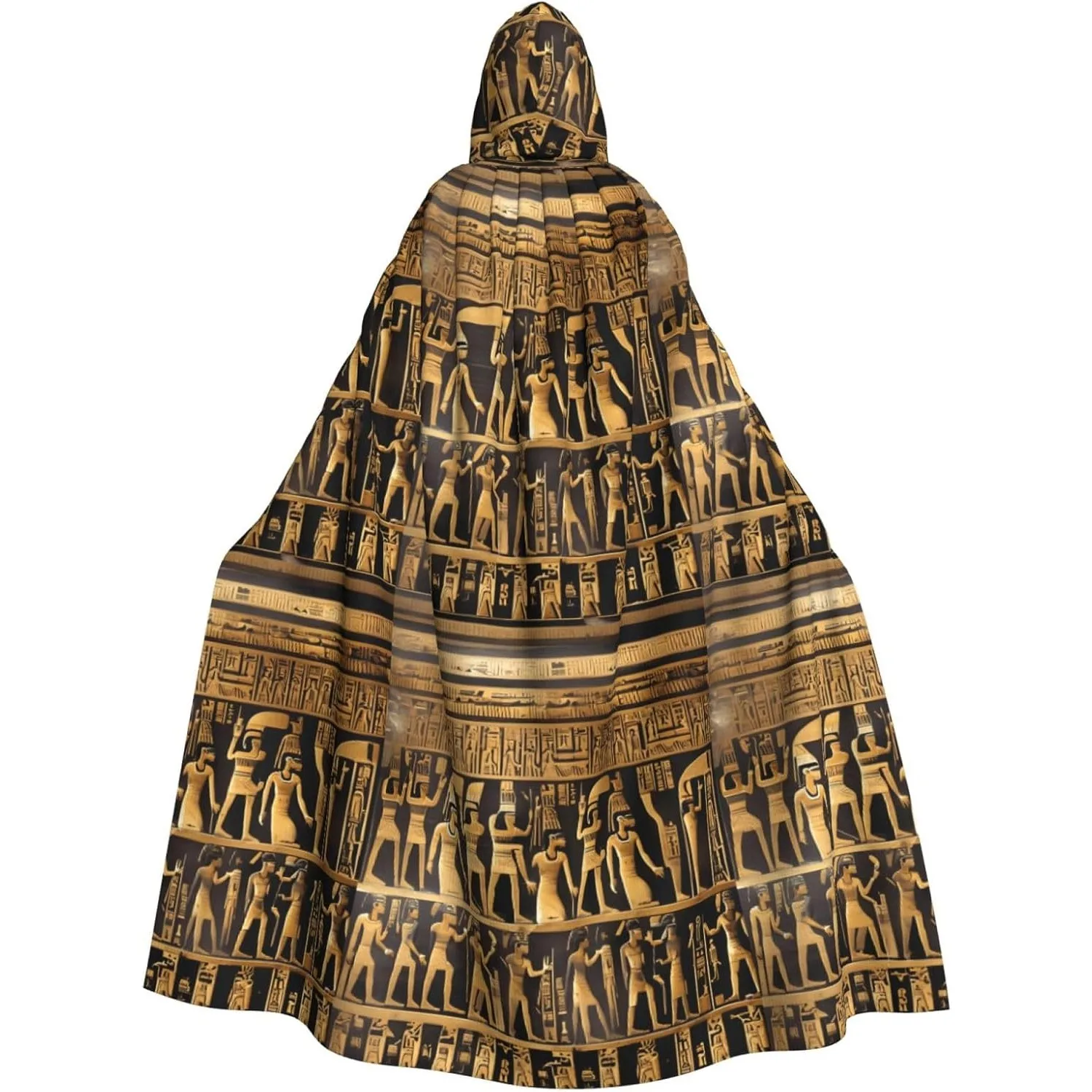 

Egypts Hieroglyphics print Adult Hooded Cape Carnival Festival Cape Cosplay Robe Costume party Gothic Carnival