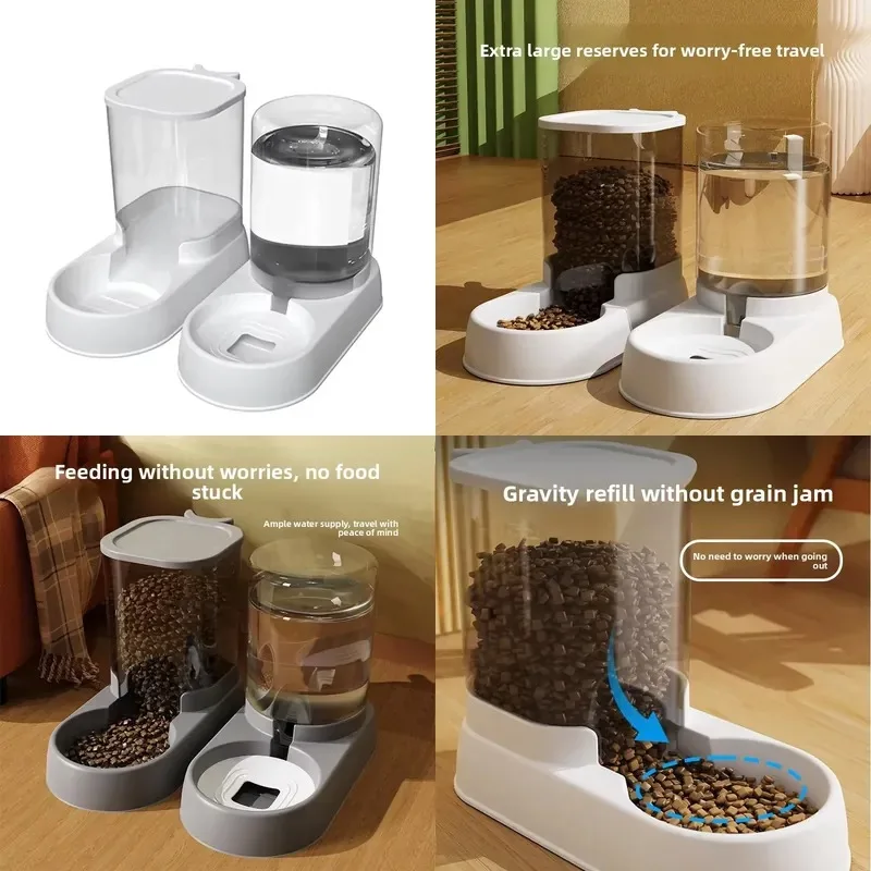 Portable 5L automatic feeder, dog/cat water dispenser, fully automatic drinking PP material