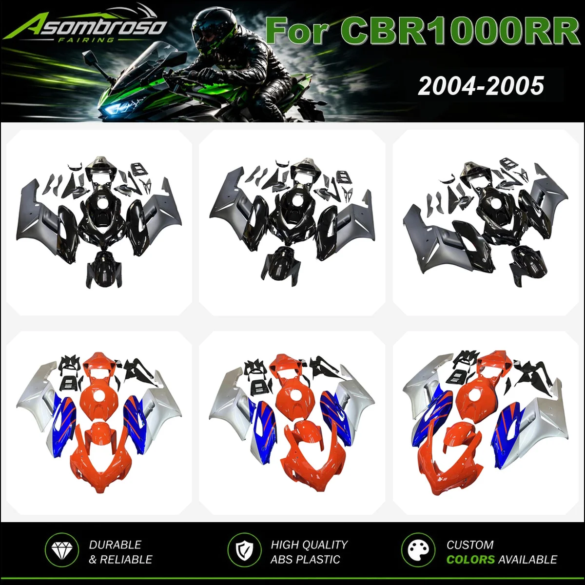 Complete Fairing Kit Fit For Honda CBR 1000 RR SC57 2004 2005 ABS Plastic Shell Body Frame Covers