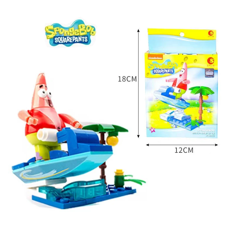 SpongeBob SquarePants Blind Box Octopus Brother Pie Big Star Crab King Castle Car Boat Puzzle Building Blocks Zabawki dla dzieci