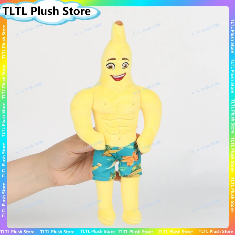 Muscular Banana Plush Toy Fruit Love Island Cartoon Stuffed Doll Muscle Figure Home Decoration Collectible Display Ornament