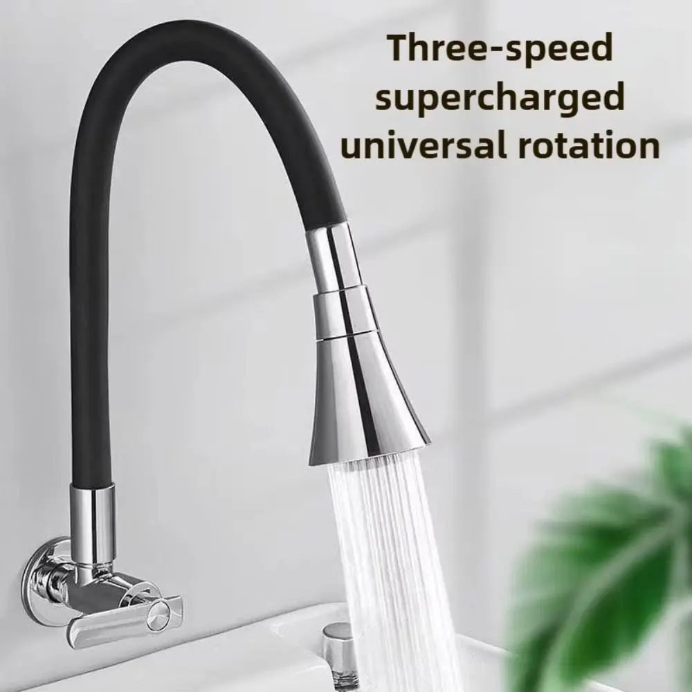 Grifo de Cobre Monomando Frío para Fregadero, Grifo de Agua Giratorio Extendido, Grifo Universal Multifunción de Pared para Balcón
