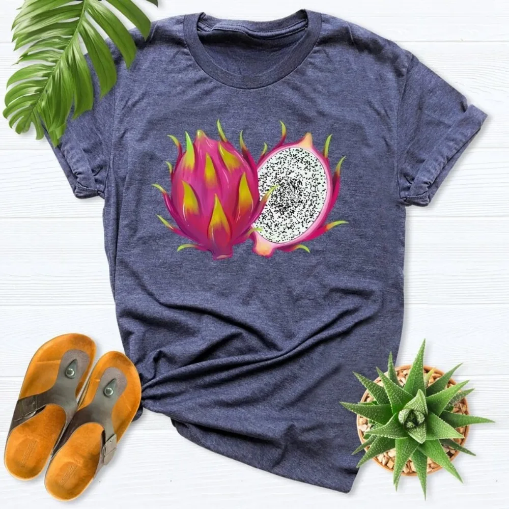 Camiseta de libélula, camiseta de fruta exótica, camiseta Pit Comita, Camisetas transpirables de verano, Tops de moda urbana Retro nostálgica