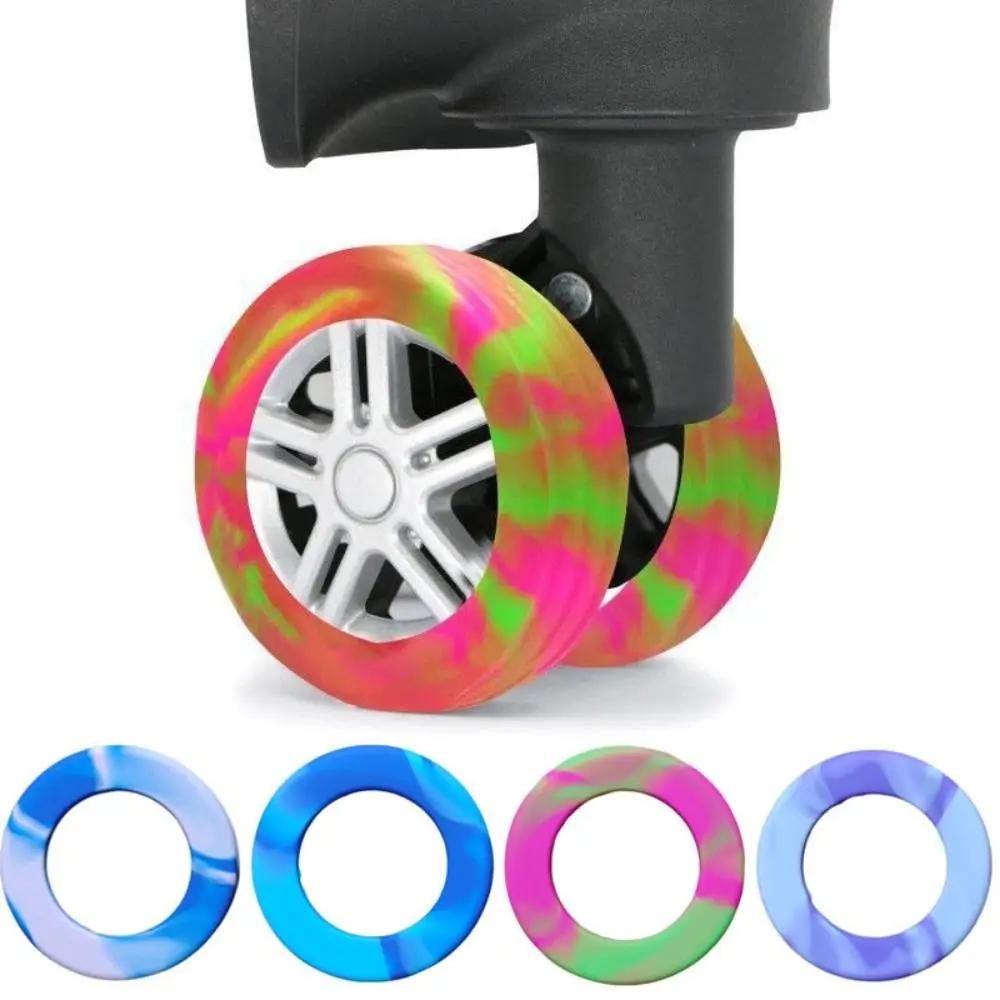 4 pçs protetor de rodas de bagagem de silicone reduzir o ruído engrossado sapatos de rodízio de bagagem de viagem reduzir o desgaste da roda