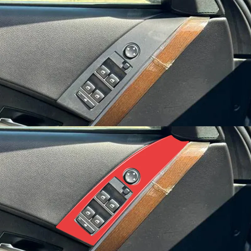 

Автомобильный стеклоподъемник, панель переключателя, рамка, накладка, наклейка для BMW 5 серии E60 2004 2005 2006 2007, аксессуары