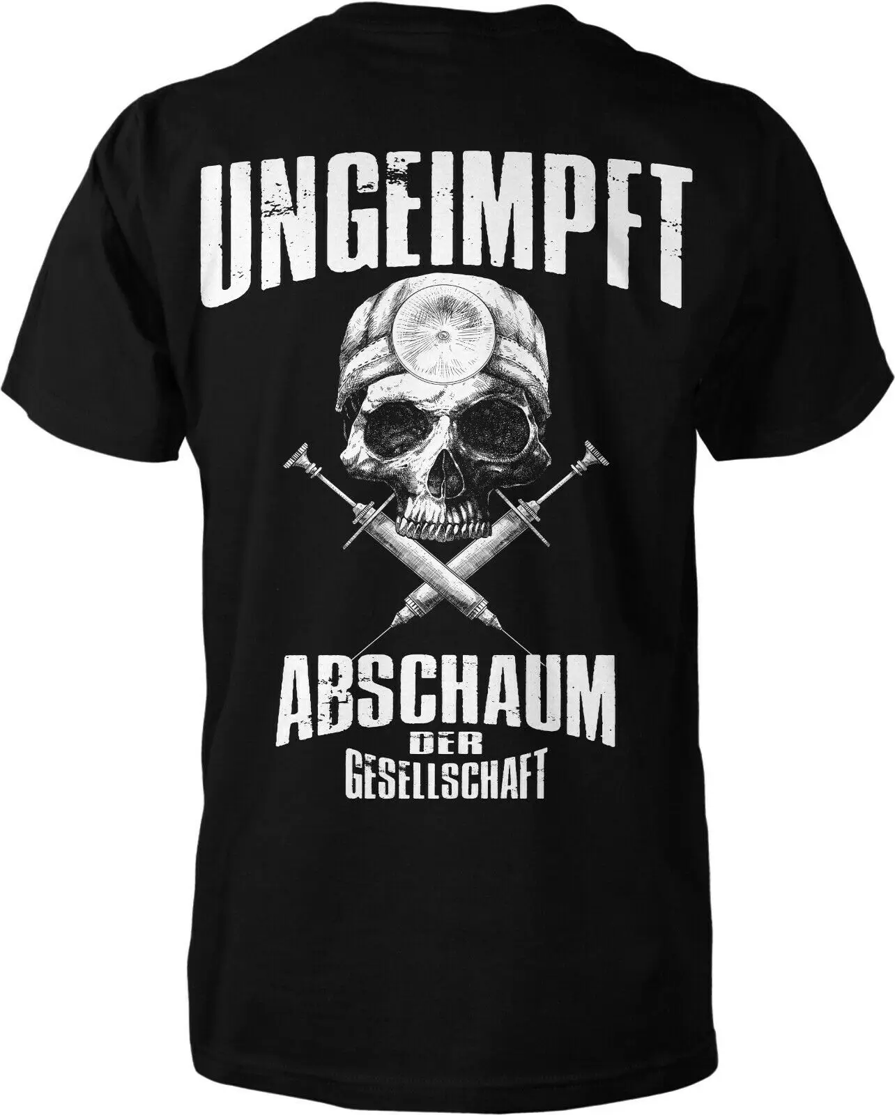 UNGEIMPFT Abschaum Der Gesellschaft Tshirt | Impfgegner | 2 sides Printed Men\'s 100% Cotton Casual T-shirts Loose Top Size S-3XL