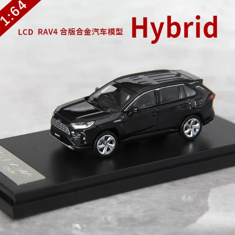LCD 1/64 Scale RAV4 Hybrid SUV Alloy Simulation Metal Car Model Static Collection Decorated Holiday Gifts Toys