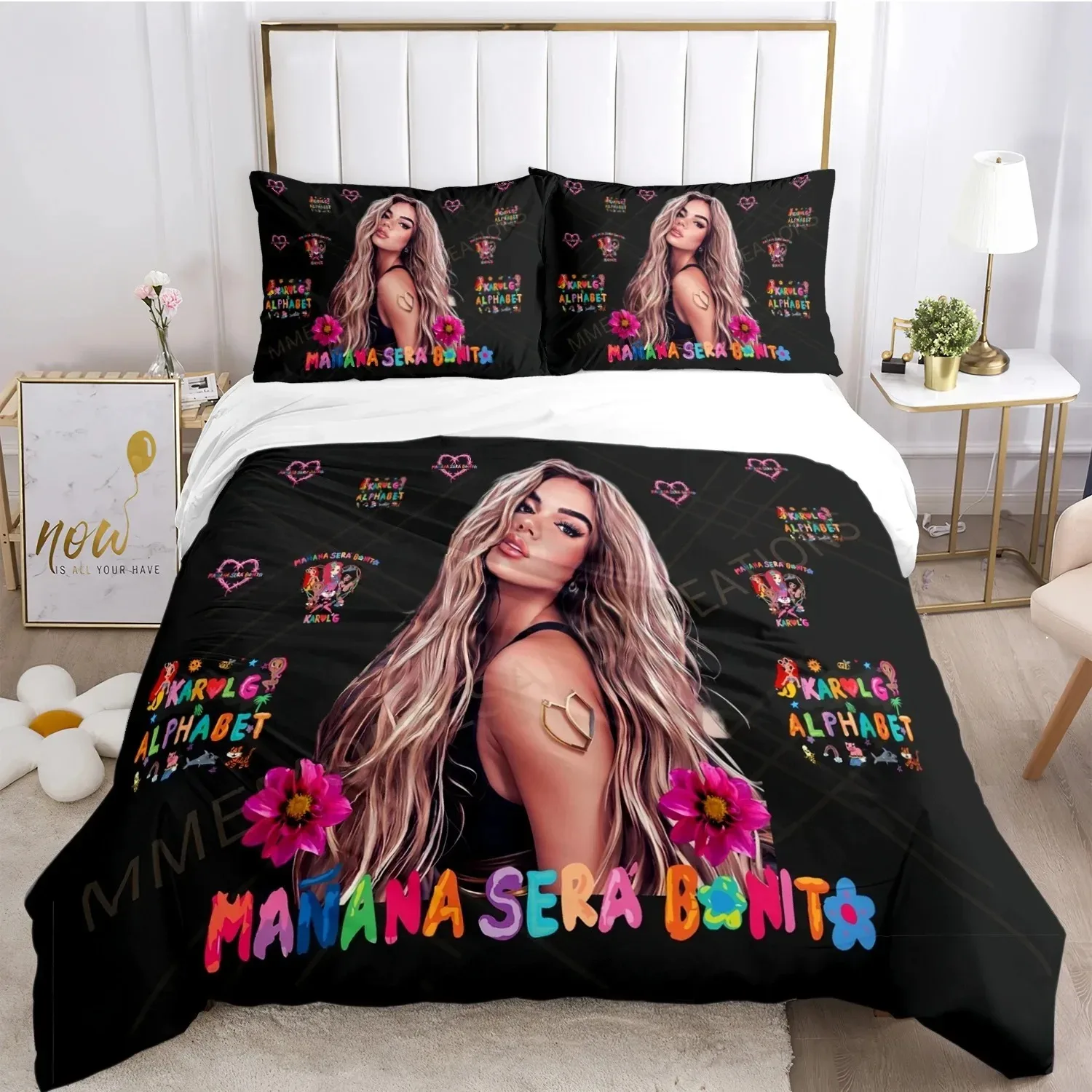 

New Album Manana Bedding Set Sexy Karol G Duvet Cover Pillowcase Singer All Season Quilt Cover Teens Single Double Queen King