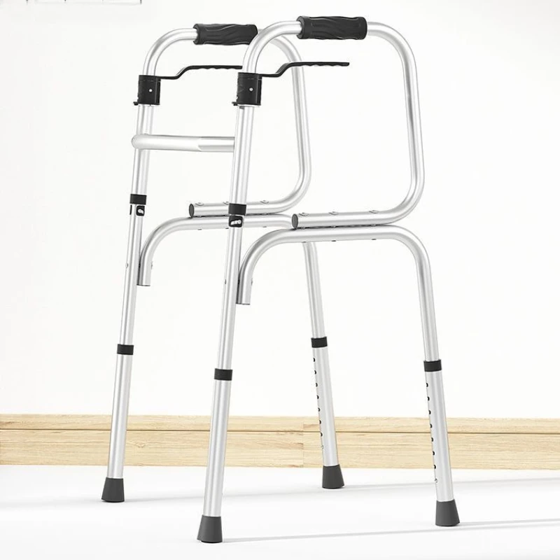 Lightweight Foldable Elderly Walking Aids, Rehabilitation Assistance Walking Walkers, Four-legged Walking Stick, Handrail Frame