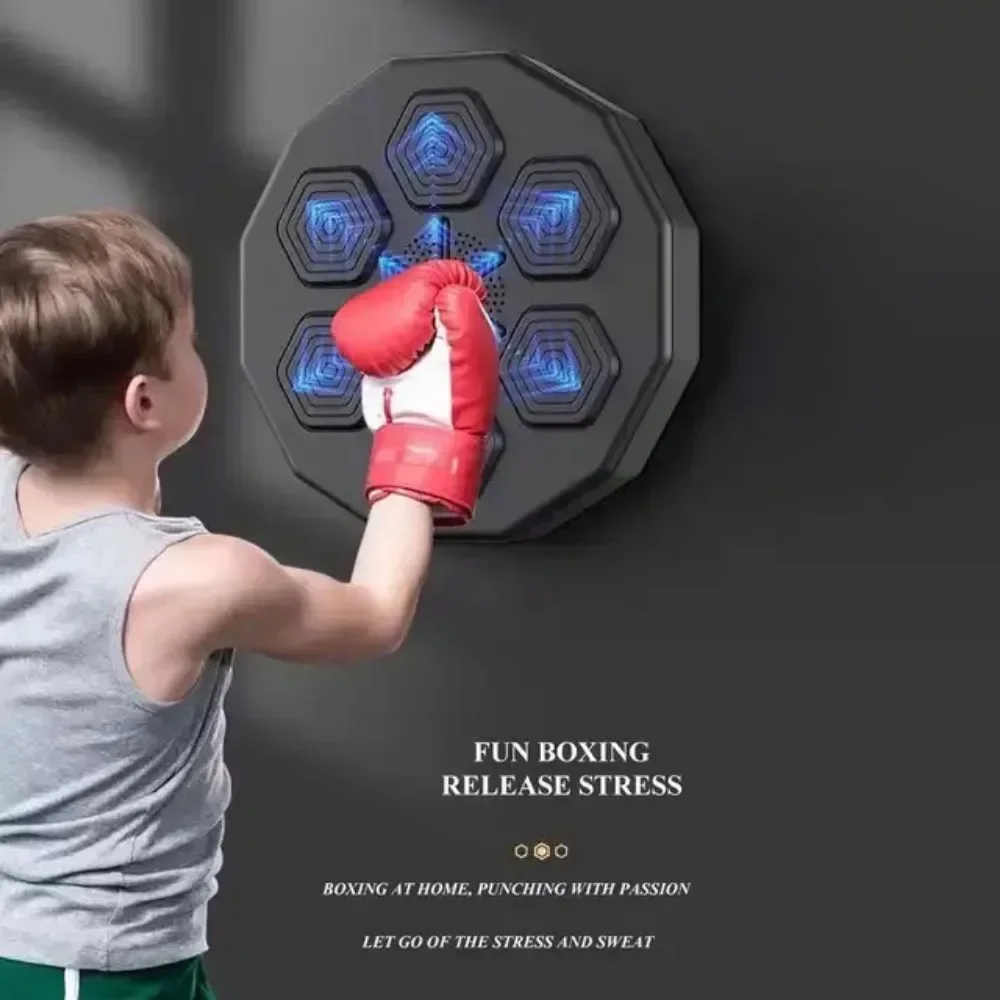 Music Boxing Machine Boxing Reaction Wall Target Adjustable Smart Bluetooth Boxing Machine Wall Mounted Gym Machine Equipment