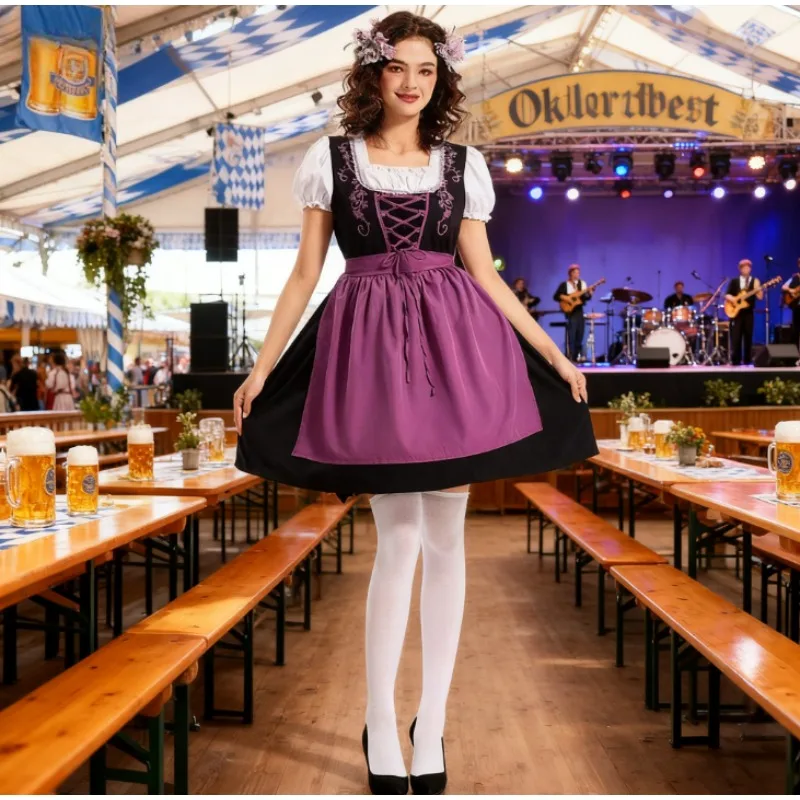 إكسسوارات الأزياء، زي Dirndl على طراز العائلة - خط صدر قابل للتعديل مع فيونكة أمامية مزخرفة لعيد الميلاد وعيد الحب #4