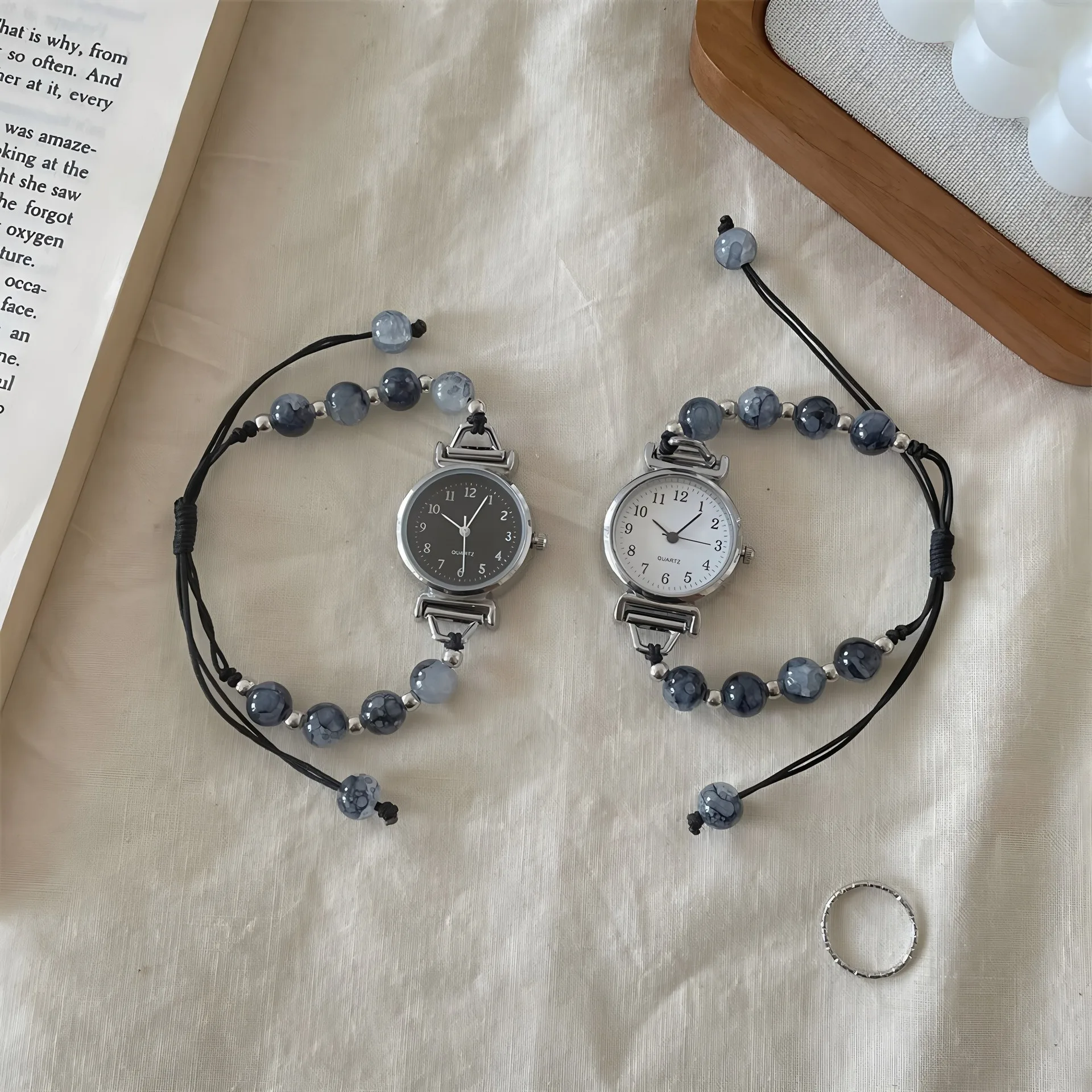 Women's Watch Small Woven Watch Versatile Light Luxury Bead Bracelet Watch for Fashionable Accessories Can be customized