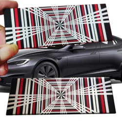 Aluminum Car Styling PLAID Graphic Trunk Fender Body Logo Badge Emblem Decals Decoration Sticker For Tesla Model 3 X Y S