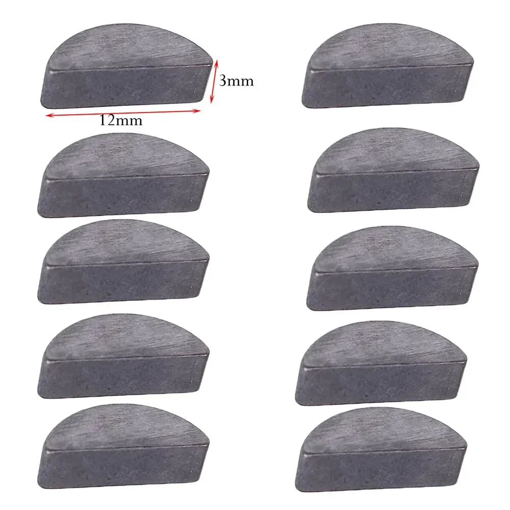 10Pcs Metric Half Moon Shaft Drive Carbon Steel Key Assortment Set Fasteners Power Tool Angle Grinder Accessories Woodruff Keys