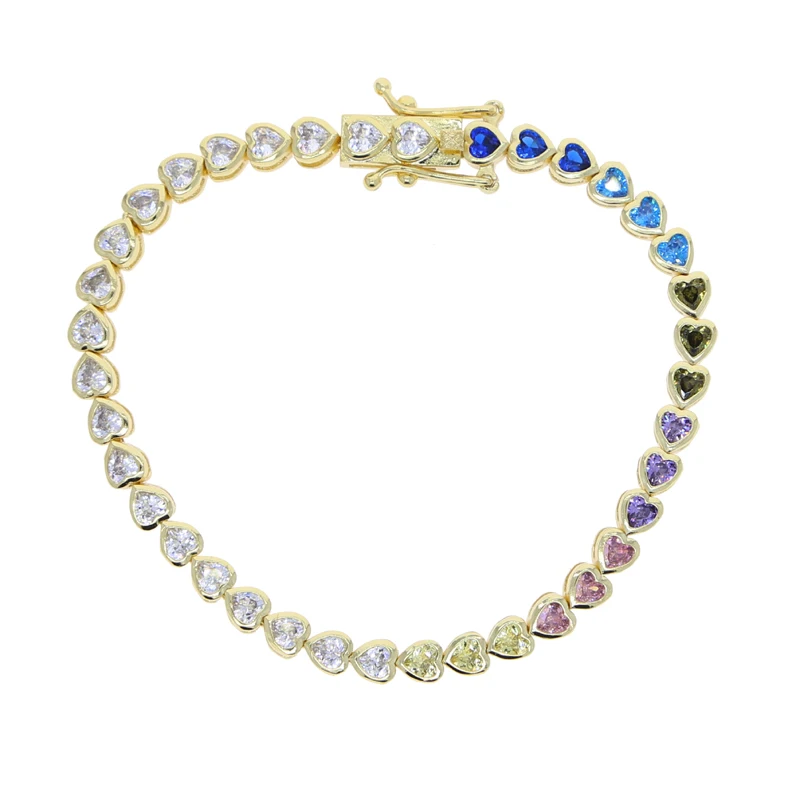 Verschiedene geformte geometrische Lünette Zirkonia 5A CZ Tenniskette Armband klassische Mode Damen Schmuck