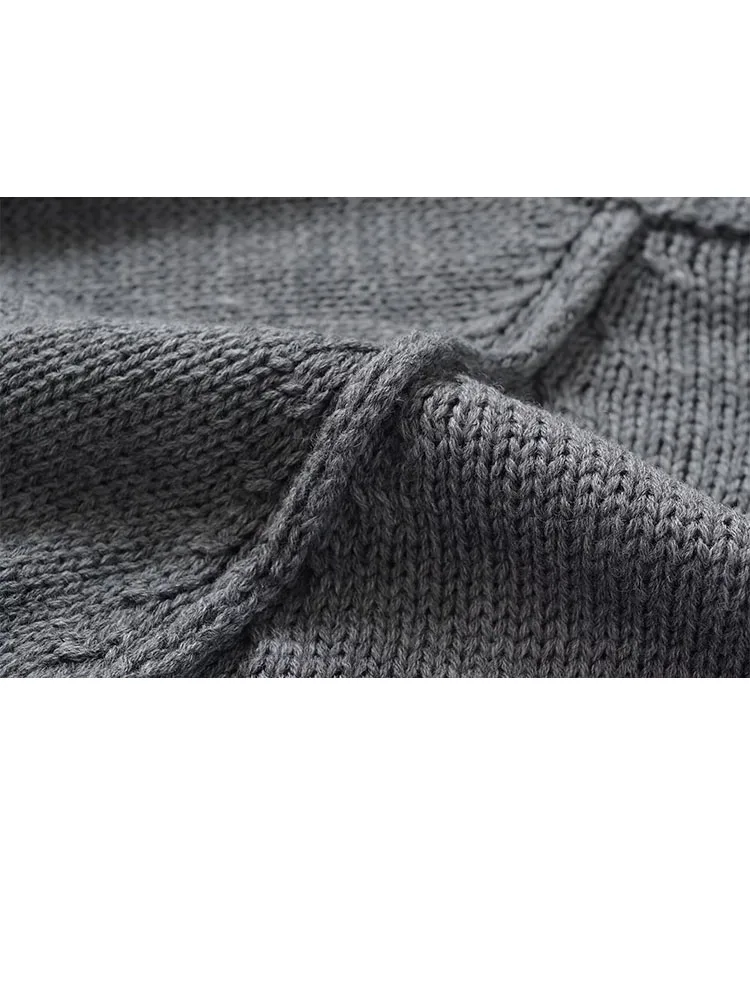 HH Women Fashion Long Sleeves Stand Collar Solid Color Pullover Knitted Sweater Female Loose Comfort Street Style Winter Top