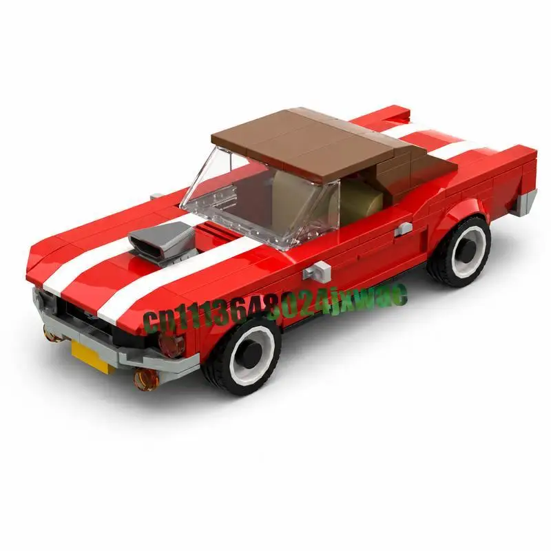279pcs-retro-muscle-sports-car-with-white-racing-stripes-custom-building-blocks-assembly-educational-collection-festival-gifts