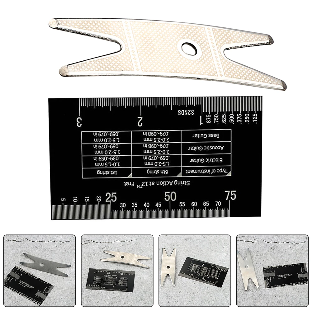 

1 Set Guitar Action Gauge Ruler Tool For Measuring String Height Luthier Tools Bass Accessories Fret Rocker Electric Acoustic
