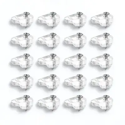 

20Pcs Clear Mirror Holder Clips Plastic Fixing Glass Clips for Cabinet Door Wall Mirror Mounting Hanging Hardware