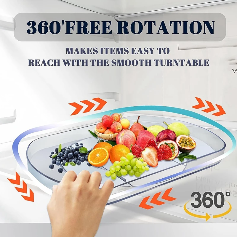 Square Lazy Susan For Refrigerator, Lazy Susan Cabinet Organizer, Rotating Turntable Organization And Storage Container Durable