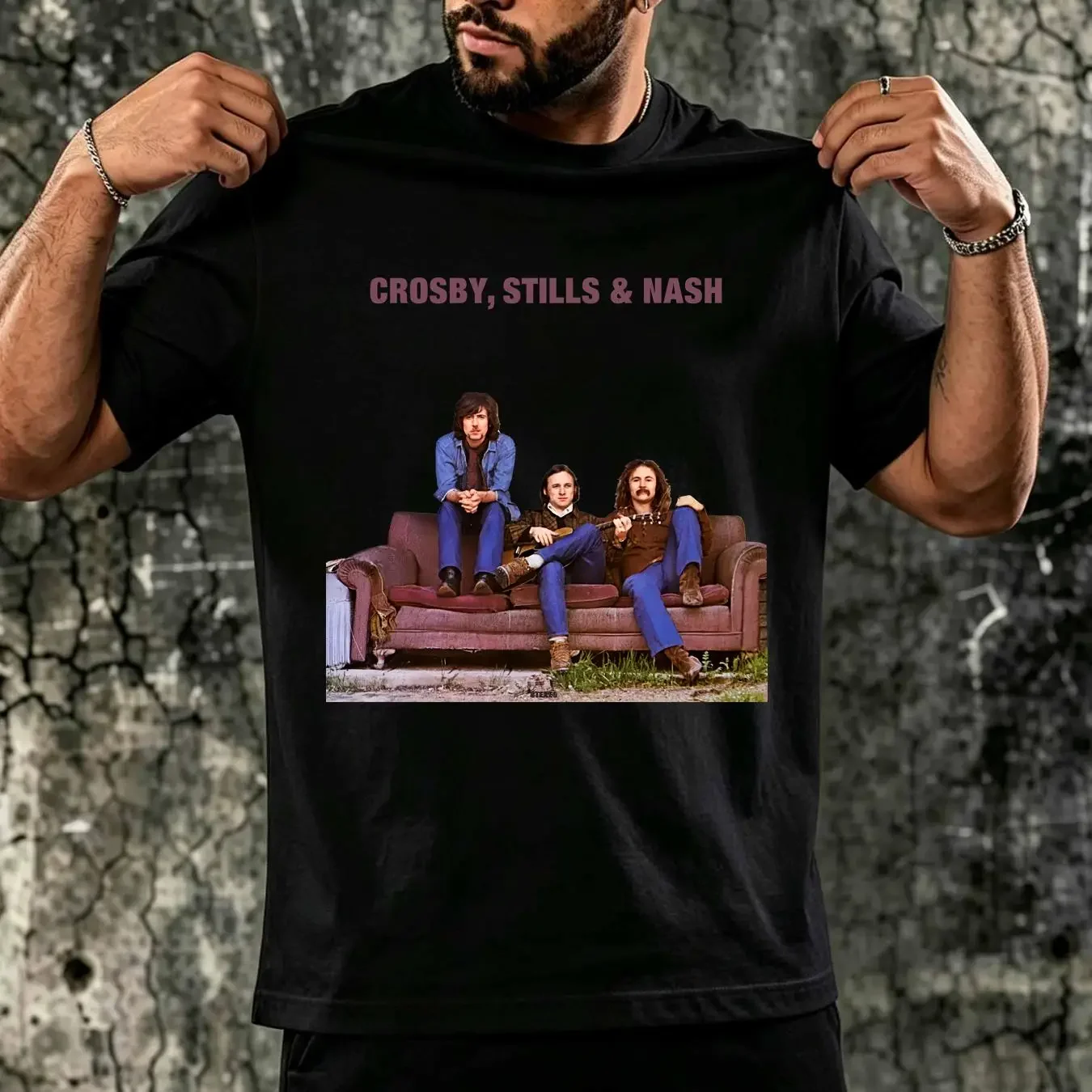 washed T Shirt CROSBY STILLS AMP NASH SIZE S 5XL vintage Washed designer clothes Top For Everyday Wear Soft Comfortable Unisex