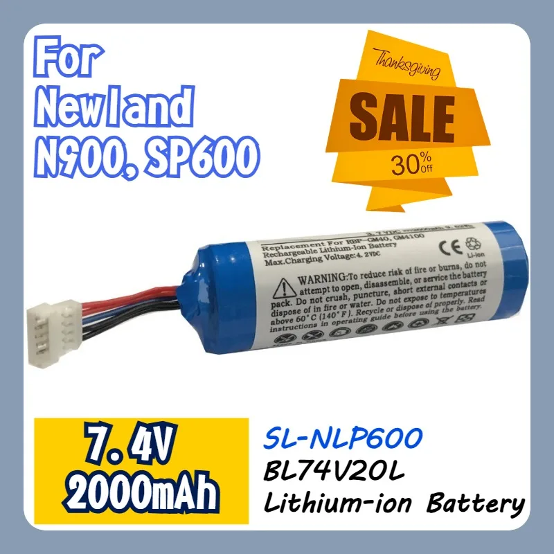

BL74V20L 7.4V 2000mAh Lithium-ion Battery,for Newland N900 SP600 POS Machine