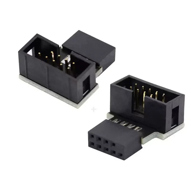 2 Desktop Mainboard USB 2.0 9Pin 10Pin Socket 90 Degree Steering Elbow to Water Cooling Connector Adapter Cable